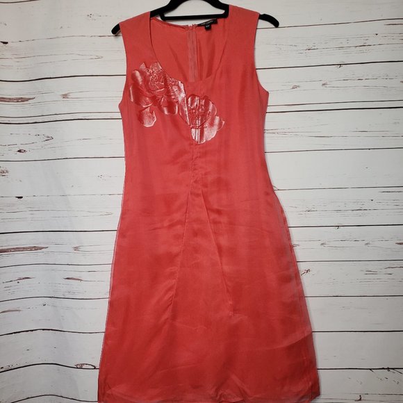 Emanuel Ungaro Dresses & Skirts - Emanuel Ungaro Orange Sleeveless Silk A-Line Dress